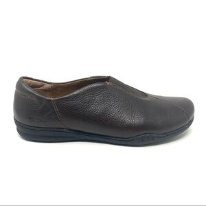 Taos Town Center chocolate leather slip on loafer flats
